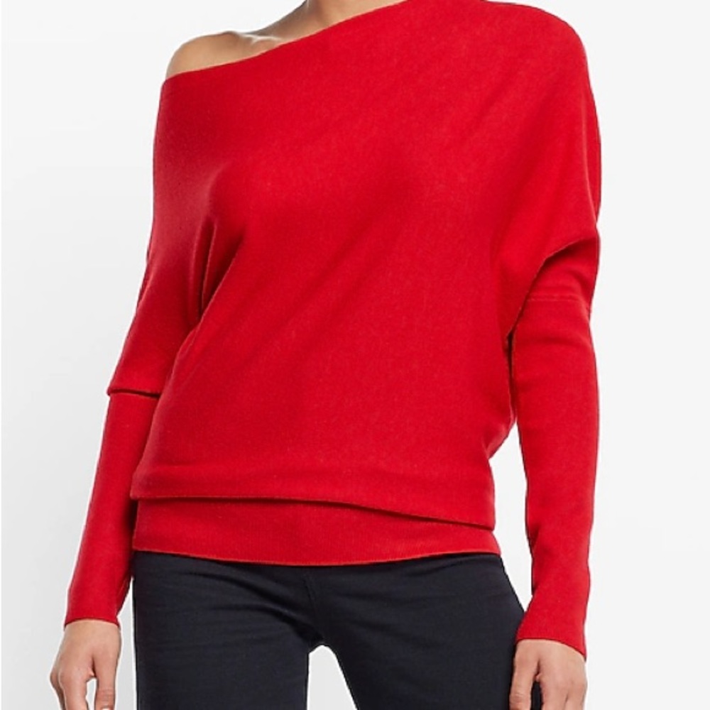 Express‎ Off-the-Shoulder PURPLE Sweater Ultra Soft Size S NWT